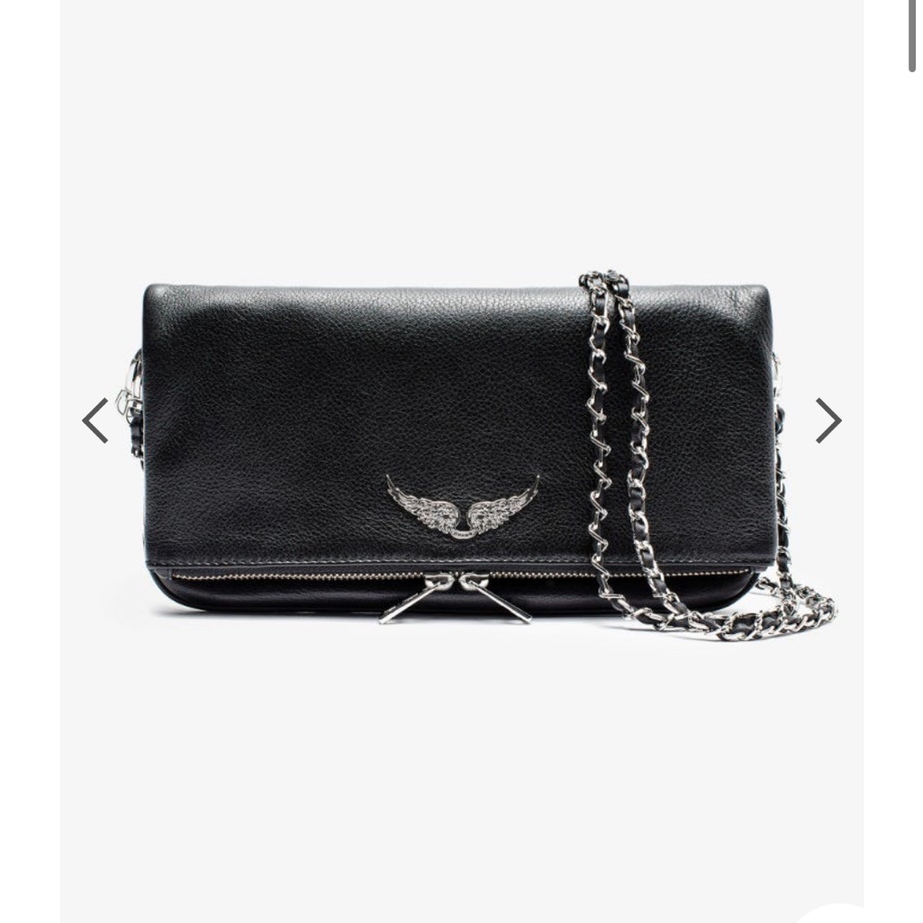 Zadig & Voltaire Black Leather Chain Shoulder Bag With Silver Hardware
